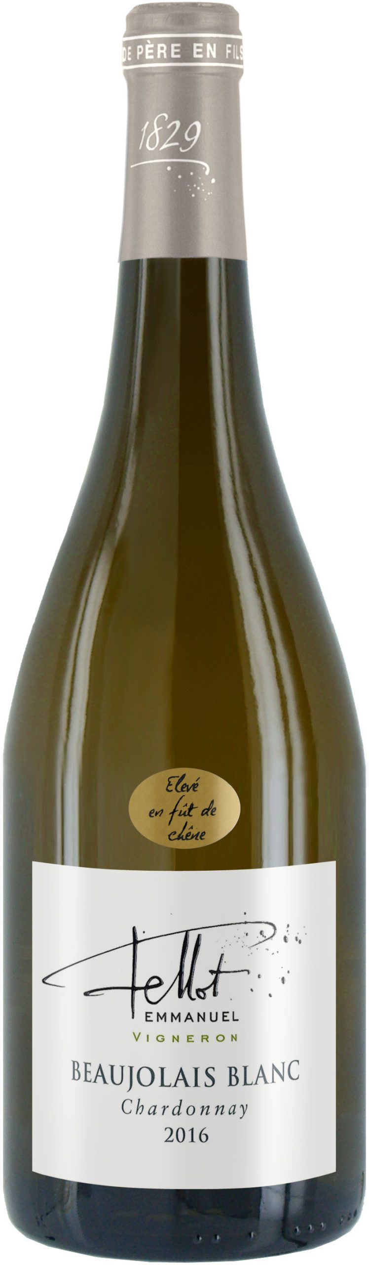 B300_Beaujolais Blanc Fellot Chardonnay 2016 Antique Elevé en fût de chêne – Image 1
